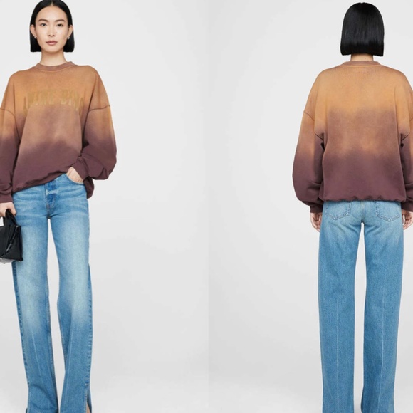 Anine Bing Harvey Crew in Wash Burgundy Size XS - Picture 4 of 4